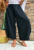 Annie Cushion Cotton Barrel Culotte Pant Black